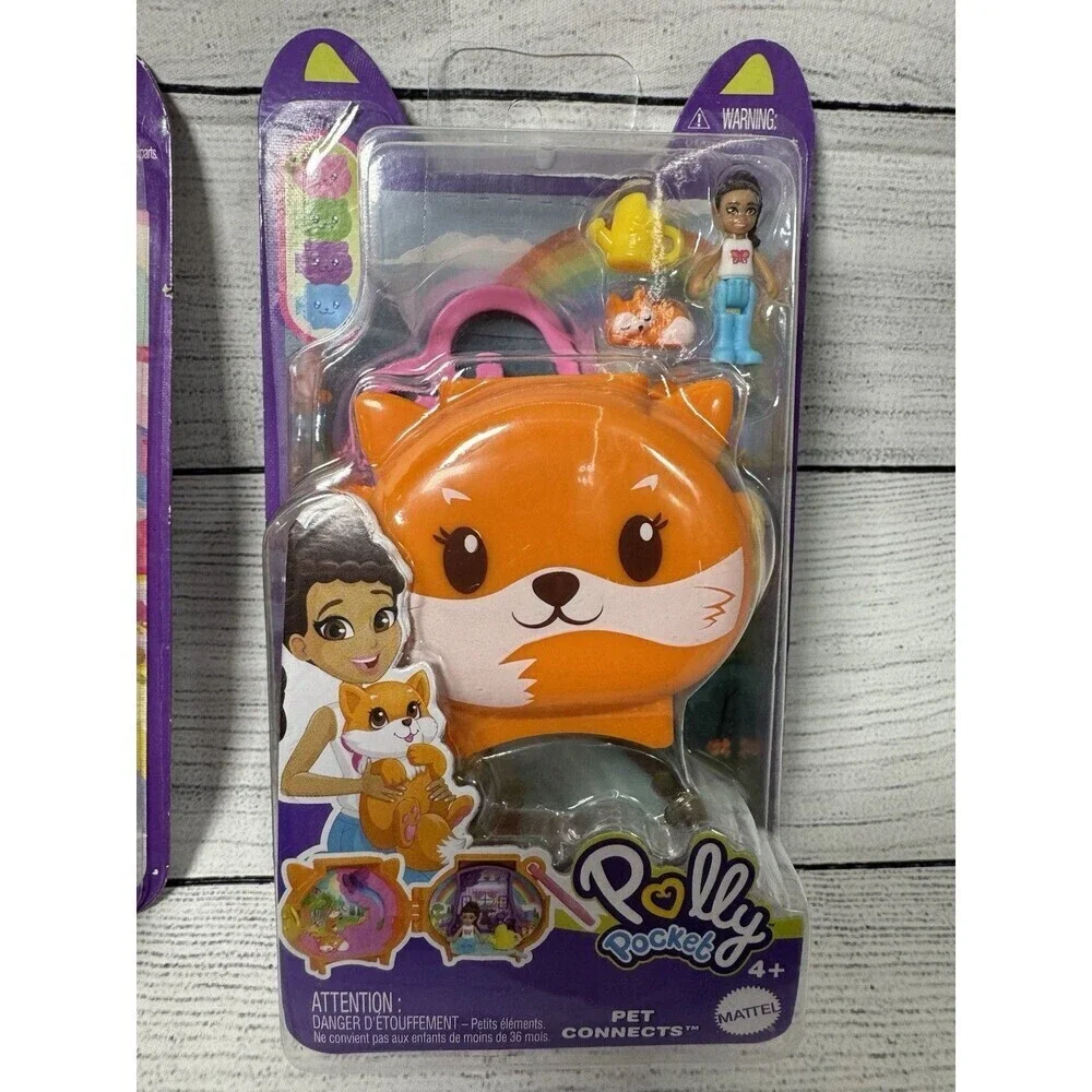 SET Of 2 Polly Pocket Pet Connects Micro Playset NEW